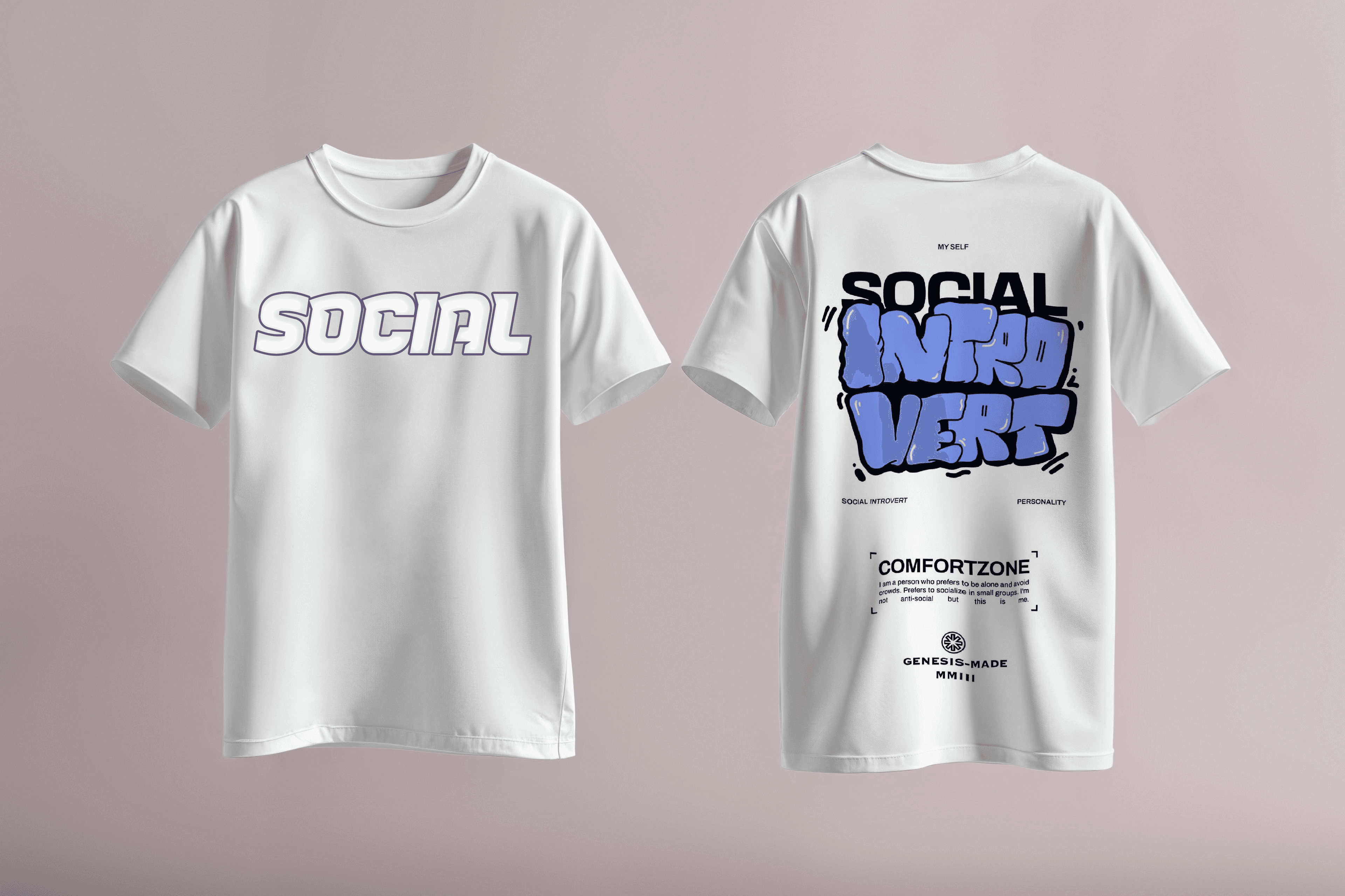 SOCIAL INTROVERT White T shirt — Front View